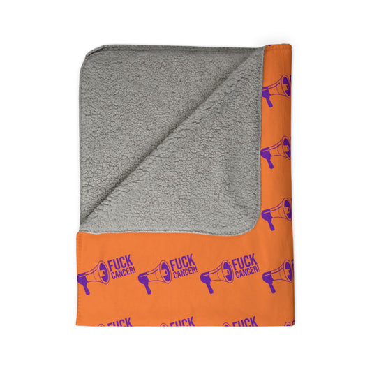 FUCK CANCER Fleece Sherpa Blanket