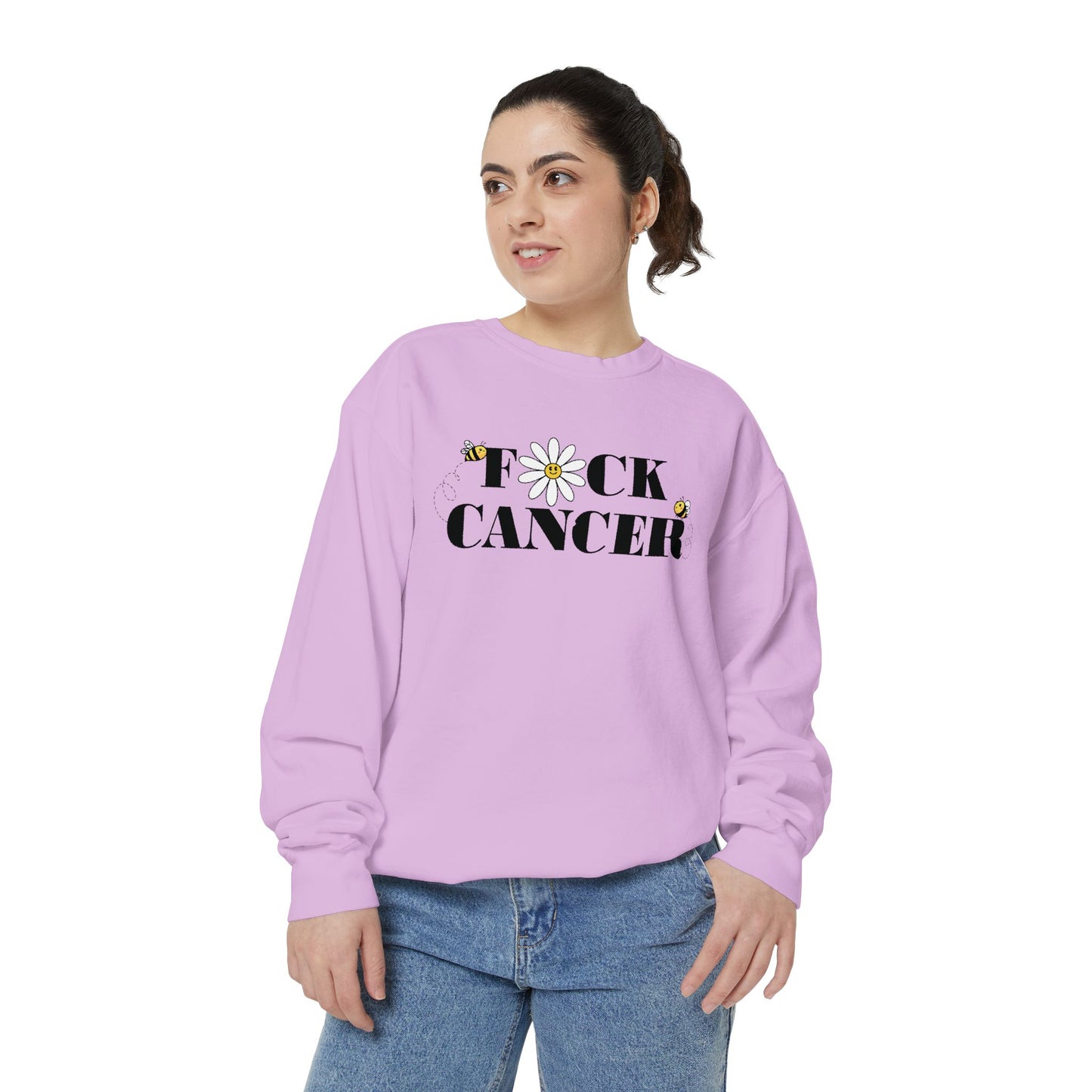 Cancer Awareness Sweatshirt - Unisex Garment-Dyed