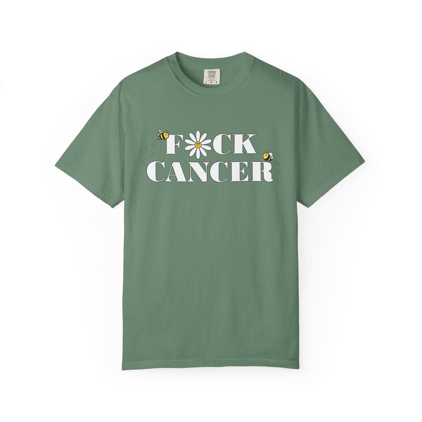 Cancer Awareness Tee w/ bee & flower design