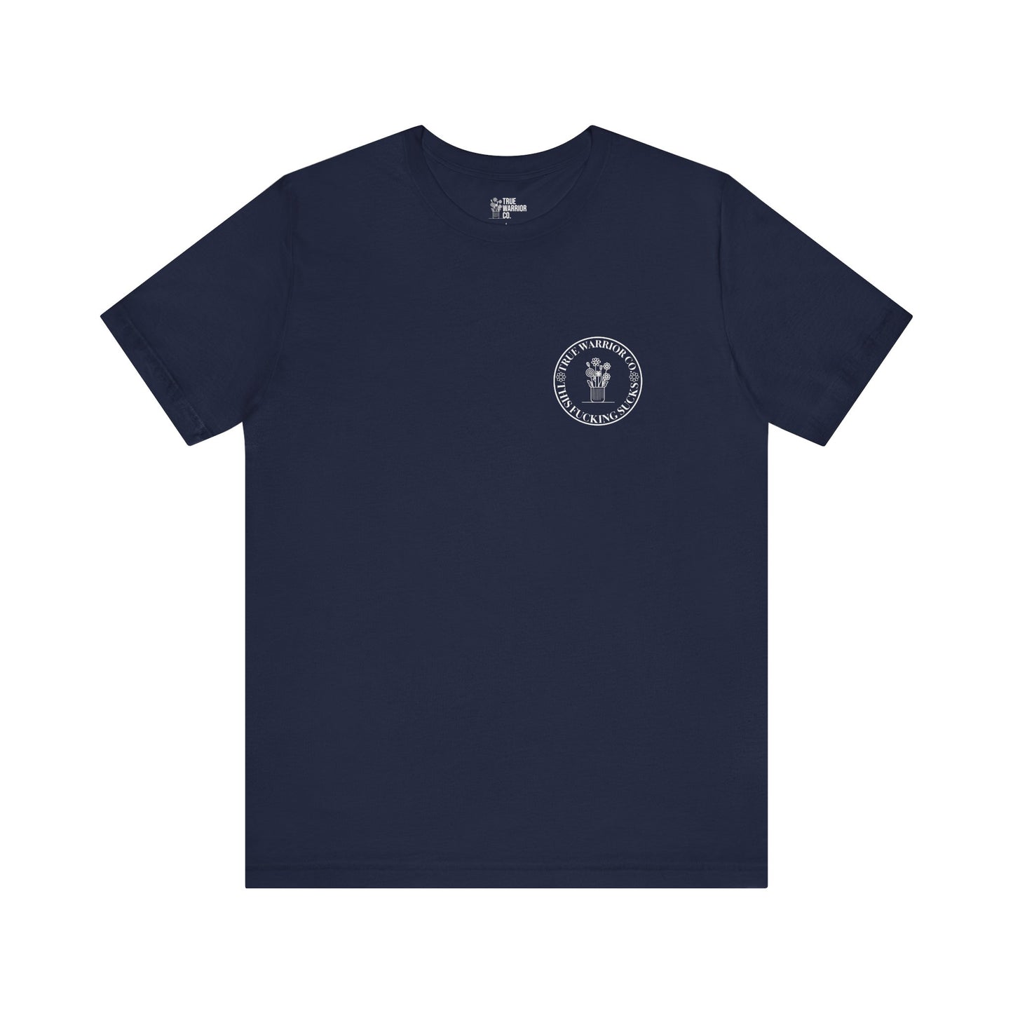 Cancer Awareness Tee with Front Logo and Flowers