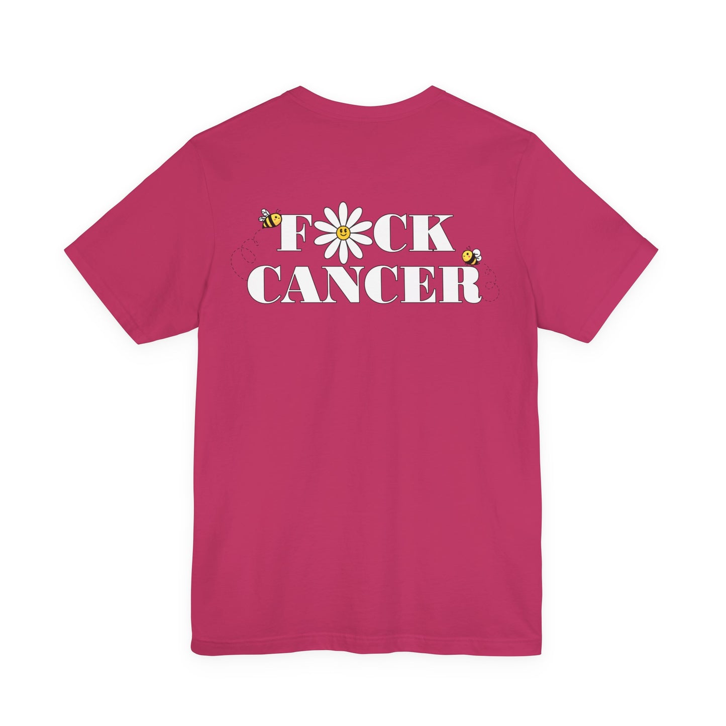 Cancer Awareness Tee with Front Logo and Flowers