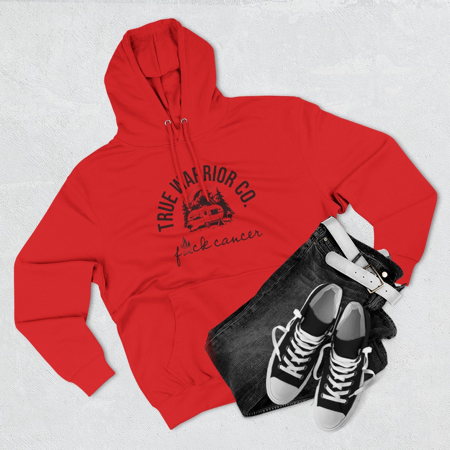 Fleece Hoodie - Fuck Cancer Unisex Camping Design